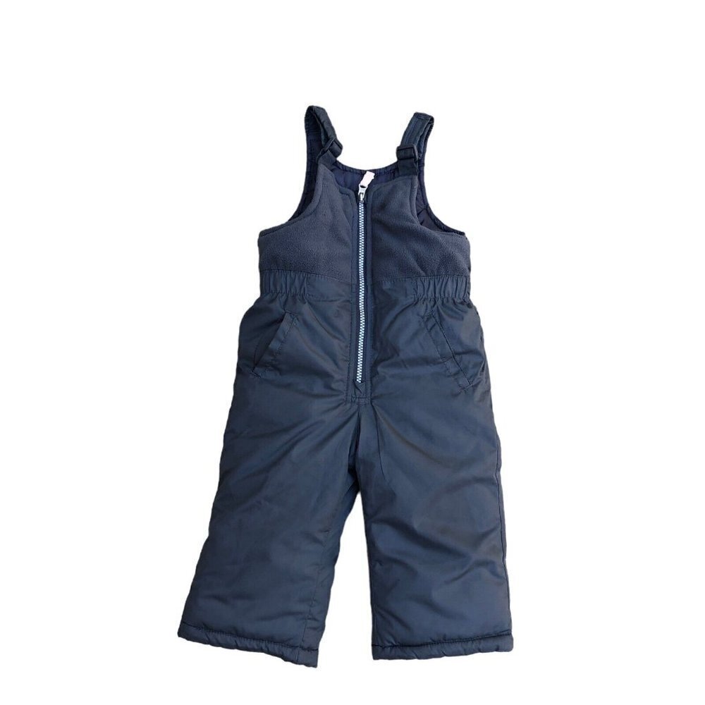 OSHKOSH B'GOSH Baby Toddler 18M Overalls One Piece Fleece Winter Insulated Grey  - Picture 2 of 6